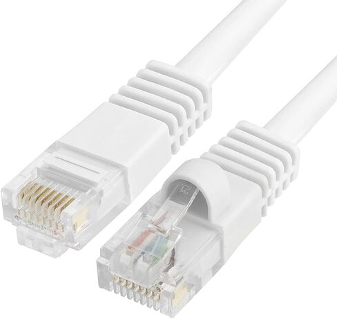 Cmple - Cat5e Ethernet Patch Cable, RJ45 Internet Network Cord, UTP, Internet Wire for Modem, Router, PC, TV, Consoles - 10 Feet, White in Kuwait