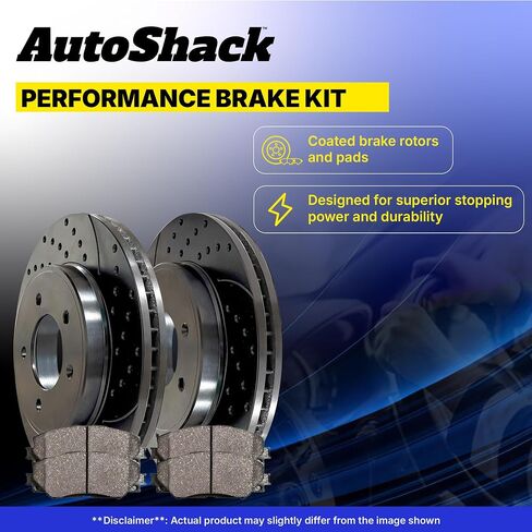 استبدال مجموعة الفرامل الخلفية Autoshack لعام 2019-2023 VW Jetta 2022-2023 TAOS 1.4L 1.5L FWD دوارات فرامل القرص المغلفة مع منصات الفرامل السيرامي in Kuwait