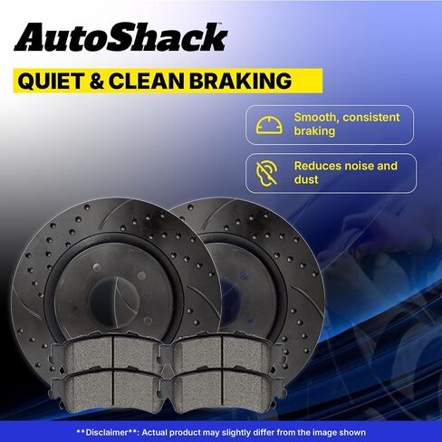 استبدال مجموعة الفرامل الخلفية Autoshack لعام 2019-2023 VW Jetta 2022-2023 TAOS 1.4L 1.5L FWD دوارات فرامل القرص المغلفة مع منصات الفرامل السيرامي in Kuwait