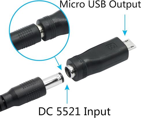 DC 5.5mm x 2.1mm to Mini USB Adapter, 5V DC 5521 Female to Mini USB Male Plug Convert Connector Power (4Pcs) in Kuwait