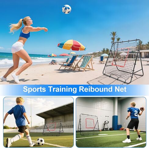 Baseball Rebounder Net Softball Pitch-Back Rebound Net with Attachable Pitching Target and 3 Adjustable Angles, Portable Fielding Trainer Bungee Net Practice Equipment for Backyard, 4 X 4 ft in Saudi Arabia