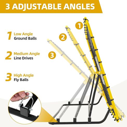 Baseball Rebounder Net, 4x4.5FT Volleyball Pitchback with 3 Adjustable Angles, Baseball & Softball Bounce Back Net for Ground, Line Drive, Fly Ball Return Settings Fielding Trainer in Kuwait