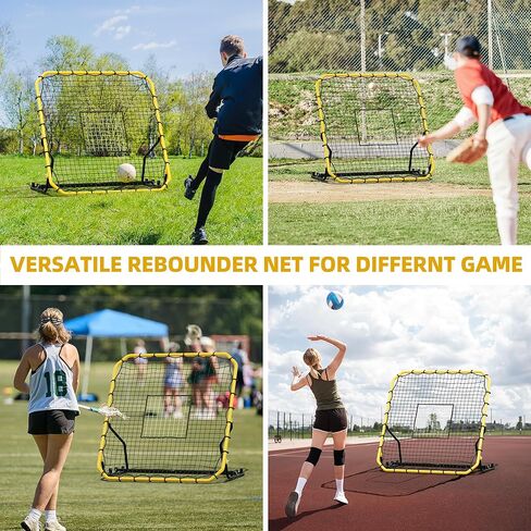 Baseball Rebounder Net, 4x4.5FT Volleyball Pitchback with 3 Adjustable Angles, Baseball & Softball Bounce Back Net for Ground, Line Drive, Fly Ball Return Settings Fielding Trainer in Kuwait