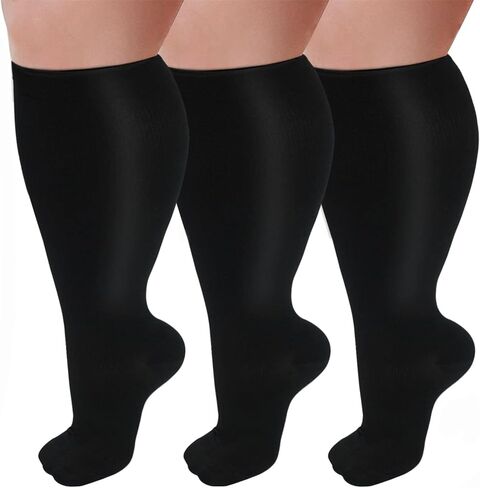 Everstride Compression Socks for Women Wide Calf, Plus Size Compression Socks for Women & Men Extra Large Knee High Support (3Pcs-A,2XL) in Saudi Arabia
