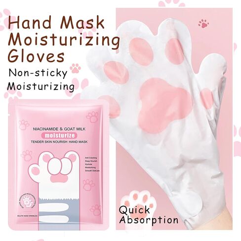 أقنعة اليد، 6 أزواج من قناع تقشير اليدين المرطب، أقنعة اليد الناعمة، قفازات ترطيب طوال الليل للأيدي الجافة والخشنة والمتشققة، قفاز مرطب لبشرة اليد للنساء والرجال (أ) in Kuwait