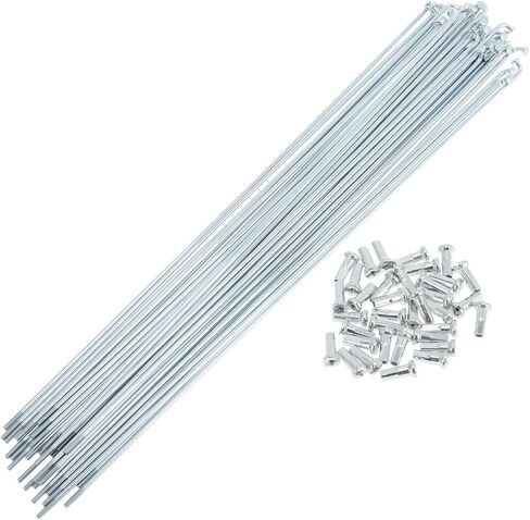 36 Set 14G Bicycle Spokes 253mm Bike Wheel Spokes Galvanized Carbon Steel Silver Tone in Saudi Arabia
