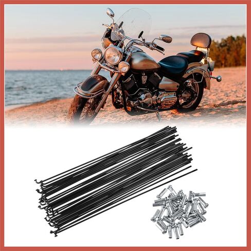 ACROPIX 40 Pcs Bicycle Steel Spokes 14G Bike Spoke 200mm Length with Nipples for Most Bicycle Car Parts in Saudi Arabia