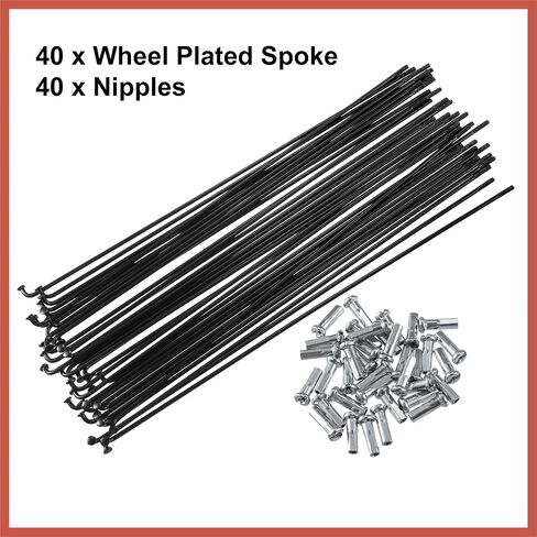 ACROPIX 40 Pcs Bicycle Steel Spokes 14G Bike Spoke 200mm Length with Nipples for Most Bicycle Car Parts in Saudi Arabia