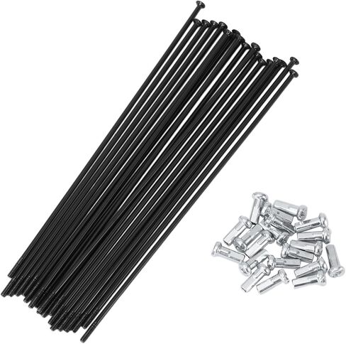 Motoforti 20 Set 14G Straight Pull Bicycle Spokes 135mm Straight Pull Bike Wheel Spokes Carbon Steel Black in Saudi Arabia