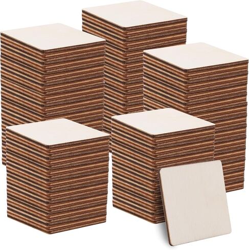 200Pcs 4x4 Inch Wood Squares for Crafts, 3mm (1/8inch) Unfinished Wooden Square Cutouts Blank Wood Pieces for DIY Craft, Painting, Staining, Home Decoration in Saudi Arabia
