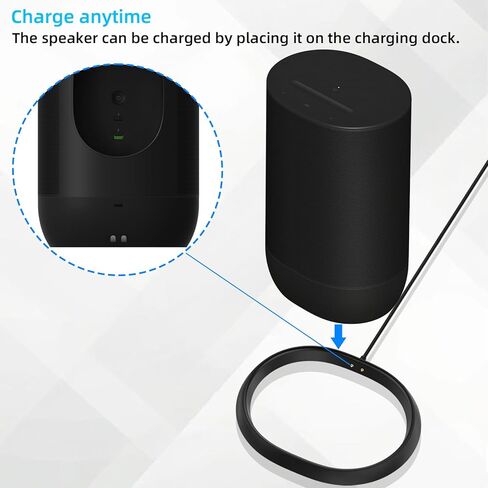 قاعدة شحن لـ Sonos Move 2 مع محول 45W ， Universal Gen 2nd و 1st (Black) in Kuwait