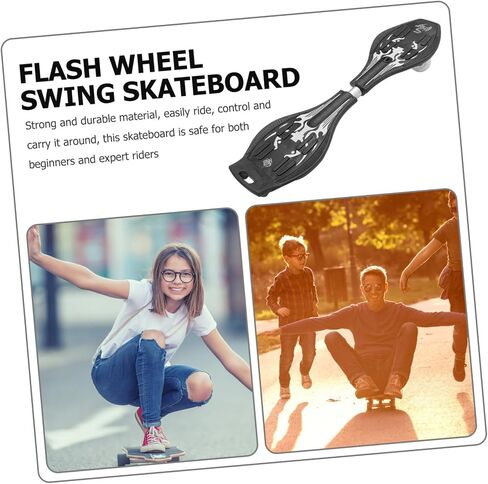 BESPORTBLE Two Wheel Boards Glitter Roller Skateboard Caster Board Wheel Boy Girl Plaything Meaningful in Saudi Arabia
