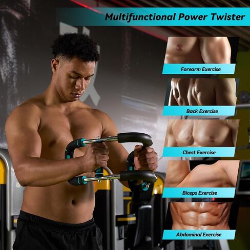 Twister Arm Trainer, Adjustable Chest Workout Equipment with 6 Resistance Levels Springs (30-160 Lbs), Arm Trainer for Men & Women, Detachable Home Gym Fitness Trainer with Anti-Slip Handles in Saudi Arabia