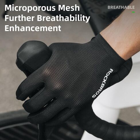 ROCKBROS Cycling Gloves for Men Women Breathable SBR Anti-Slip Bike Gloves Full Finger Touch Screen for Mountain Road Bicycle in Saudi Arabia
