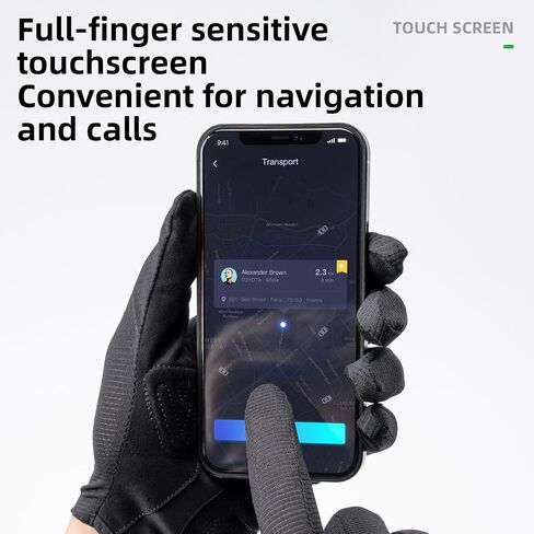 ROCKBROS Cycling Gloves for Men Women Breathable SBR Anti-Slip Bike Gloves Full Finger Touch Screen for Mountain Road Bicycle in Saudi Arabia
