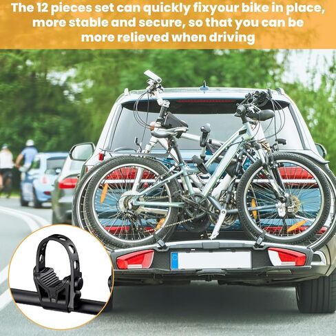 12 Pieces Thule Bike Rack Straps, Bike Wheel Stabilizer Straps, Bicycle Rack Cradle Replacement, Cycling Rubber Chain, Compatible with Thule 534 in Saudi Arabia
