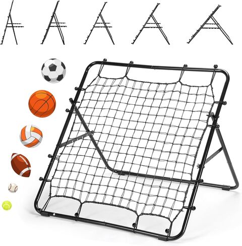 LIANTRAL Baseball Rebounder Net, Adjustable Bounce Back Trainer for Soccer, Volleyball, Softball & Lacrosse, Portable Folding Rebounder for Passing & Shooting Practice, Soccer Rebound Net in Kuwait