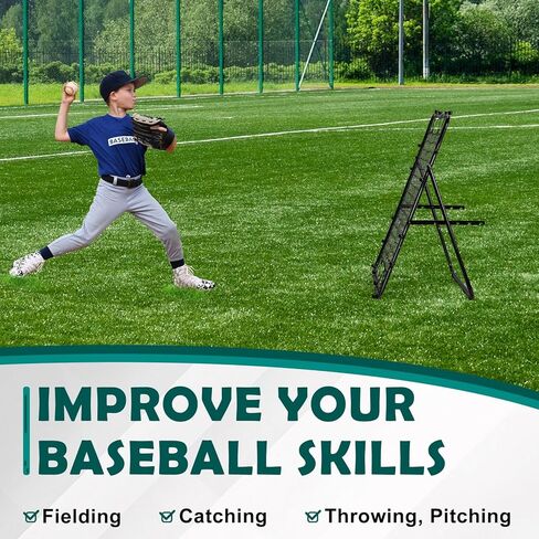 LIANTRAL Baseball Rebounder Net, Adjustable Bounce Back Trainer for Soccer, Volleyball, Softball & Lacrosse, Portable Folding Rebounder for Passing & Shooting Practice, Soccer Rebound Net in Kuwait