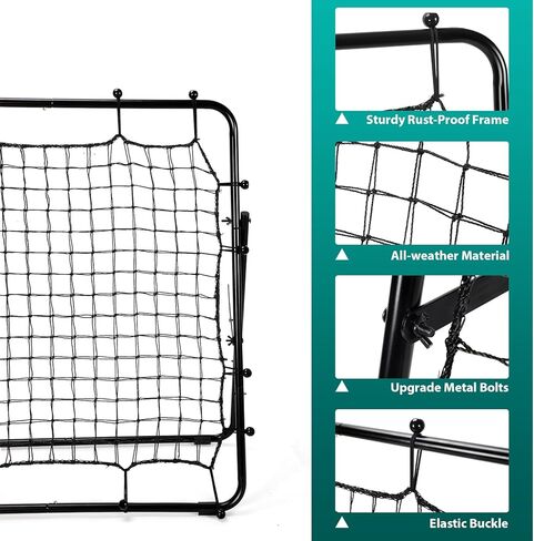 LIANTRAL Baseball Rebounder Net, Adjustable Bounce Back Trainer for Soccer, Volleyball, Softball & Lacrosse, Portable Folding Rebounder for Passing & Shooting Practice, Soccer Rebound Net in Kuwait