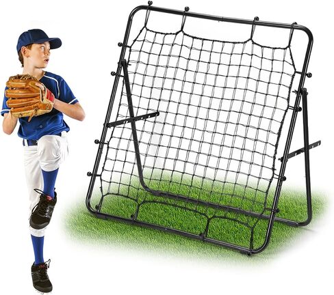LIANTRAL Baseball Rebounder Net, Adjustable Bounce Back Trainer for Soccer, Volleyball, Softball & Lacrosse, Portable Folding Rebounder for Passing & Shooting Practice, Soccer Rebound Net in Kuwait