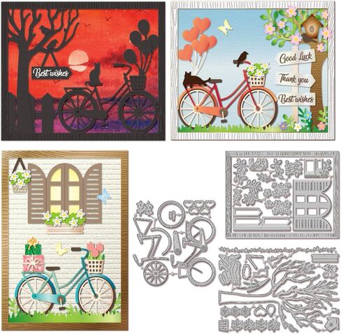 GLOBLELAND Hanging Basket Plants Cutting Dies for Card Making Layered Flower Leaf Splice Metal Die Cuts Stencils for DIY Embossing Paper Cuts Scrapbooking Decor in Saudi Arabia