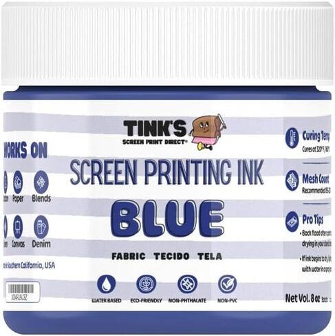 Tink's® Screen Printing Ink Yellow 8oz. - Fabric Paint for Cotton and Polyester and More, Water Based Ink for Silk Screens, Opaque Fabric Paint - Paintmaking Supplies for T-Shirt, Screen Print Direct® in Saudi Arabia
