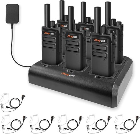 558 6 Pack Walkie Talkies Long Range with Earpiece Two Way Radio Rechargeable with 6 Way Multi Gang Charger 1200mAh FRS 2 Way Radio 16 Channel for Workplace Organization Office School in Kuwait