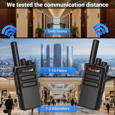 558 6 Pack Walkie Talkies Long Range with Earpiece Two Way Radio Rechargeable with 6 Way Multi Gang Charger 1200mAh FRS 2 Way Radio 16 Channel for Workplace Organization Office School in Kuwait