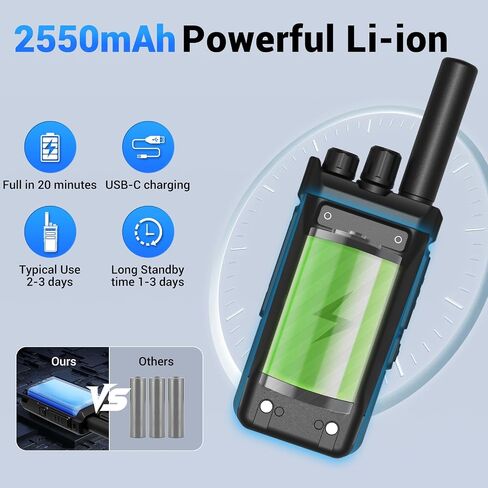 558 6 Pack Walkie Talkies Long Range with Earpiece Two Way Radio Rechargeable with 6 Way Multi Gang Charger 1200mAh FRS 2 Way Radio 16 Channel for Workplace Organization Office School in Kuwait