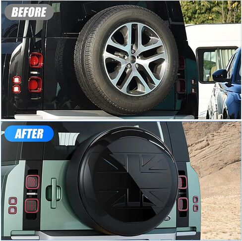 غطاء إطار احتياطي متوافق مع Land Rover Defender 90 110 130 2/4 Door 2025 2024 2023 2022 2021 2020 ، Polyester Wheel Wheel Protectory Expension in Kuwait