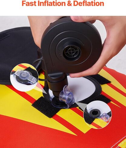 VEVOR Towable Tubes for Boating, 1-3 Riders Inflatable Boat Tubes and Towables, 510lbs Capacity Hot Dog Water Sport Tube for Boat to Pull - with Full Nylon Cover, Padded Handles & Speed Safety Valve in Kuwait