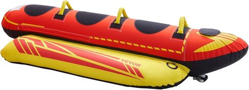 VEVOR Towable Tubes for Boating, 1-3 Riders Inflatable Boat Tubes and Towables, 510lbs Capacity Hot Dog Water Sport Tube for Boat to Pull - with Full Nylon Cover, Padded Handles & Speed Safety Valve in Kuwait