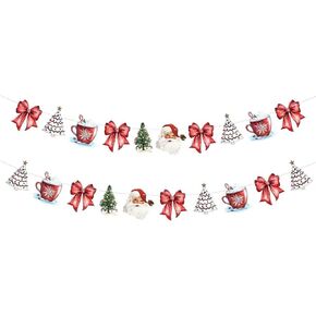 Oudain 2 Pack Blue Bow Starffish و Seashell Garland 6.56 قدم المحيطات الساحلية الشاطئية البحرية تحت راية قوس ورقة البحر لافتة عيد ميلاد الصيف العازبة الحوريات حورية البحر دش الطفل in Kuwait