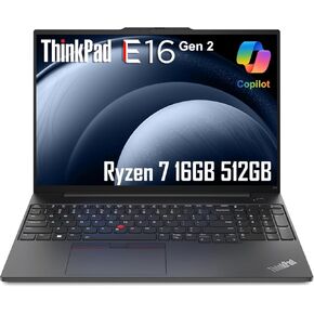 Lenovo Thinkpad E16 Gen 2 Business Labstop (16 "FHD+ Anti-Glare ، AMD Ryzen 7 7735U (> I7-1255U) ، 32GB DDR5 RAM ، 1TB SSD) الخلفية ، البصمة ، الكاميرا 1080P ، WI-Fi ، Ethernet ، Win 11 Pro W/ AI Copilot in Kuwait