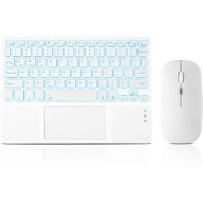 Ultra-Slim Bluetooth Keyboard with Built-in Touchpad and Mouse Portable Mini Wireless Keyboard Rechargeable 7-Color Backlit for Apple iPad iPhone Samsung Tablet iPhone Smartphone iOS Android Windows in Kuwait