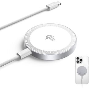 Threekey for Magsafe Charger ، QI2 معتمد من الشاحن اللاسلكي 15W ، وسادة الشحن السريع متوافقة مع iPhone 16/15/14/13/12 ، الشاحن المغناطيسي مع كابل USB-C 5 أقدام (حزمة أسود 2) in Kuwait