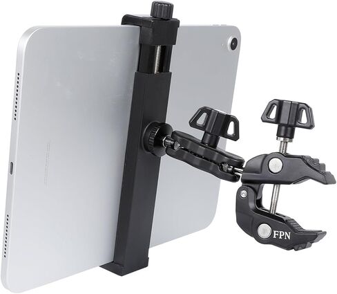 Tablet Holder for Microphone Stand/Treadmill/Spin Bike/Stroller/Golf Cart/Handlebar/Stationary Bike, Phone iPad Holder Mount for iPad Pro 12.9, Galaxy Tabs, iPhone(4.7-13") in Kuwait