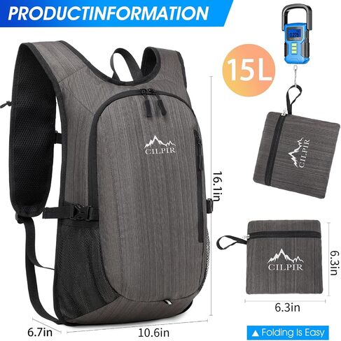 15L Lightweight Hiking Backpack Small,Waterproof Hiking Daypack,Foldable Backpack for Travel,Ultralight Daypack in Saudi Arabia