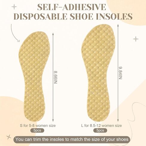 20 Pairs Disposable Shoe Liners for Women Sweaty Feet Breathable Self-Adhesive Sockless Shoe Insert Insoles for Sandals High Heel Non-Slip Barefoot Insert for Flats Open Toe Shoes in Saudi Arabia
