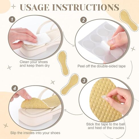 20 Pairs Disposable Shoe Liners for Women Sweaty Feet Breathable Self-Adhesive Sockless Shoe Insert Insoles for Sandals High Heel Non-Slip Barefoot Insert for Flats Open Toe Shoes in Saudi Arabia