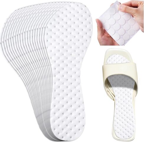 20 Pairs Disposable Shoe Liners for Women Sweaty Feet Breathable Self-Adhesive Sockless Shoe Insert Insoles for Sandals High Heel Non-Slip Barefoot Insert for Flats Open Toe Shoes in Saudi Arabia