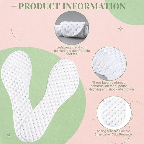 20 Pairs Disposable Shoe Liners for Women Sweaty Feet Breathable Self-Adhesive Sockless Shoe Insert Insoles for Sandals High Heel Non-Slip Barefoot Insert for Flats Open Toe Shoes in Saudi Arabia