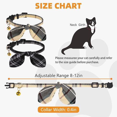 Kooltail Fall Cat Cat Breakaway مع Bowtie and Bells ، و 2 حزمة عيد الشكر أرنب الأذن الأذن اللطيف ، وتصميم منقو in Saudi Arabia