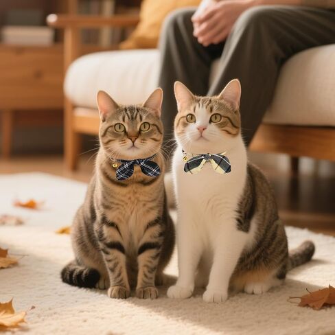 Kooltail Fall Cat Cat Breakaway مع Bowtie and Bells ، و 2 حزمة عيد الشكر أرنب الأذن الأذن اللطيف ، وتصميم منقو in Saudi Arabia