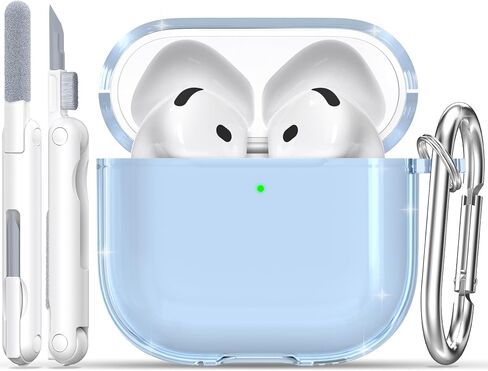 RFUNGUANGO for Airpods Pro 2nd Gen/1st Gen Protective, Soft TPU airpods pro 2 case, Transparent with Cleaning Kit, with Keychain, for air podspro2 case, Unisex -White in Kuwait