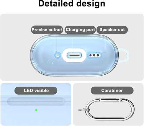 RFUNGUANGO for Airpods Pro 2nd Gen/1st Gen Protective, Soft TPU airpods pro 2 case, Transparent with Cleaning Kit, with Keychain, for air podspro2 case, Unisex -White in Kuwait
