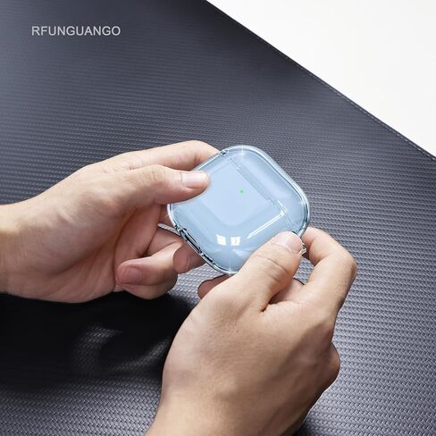 RFUNGUANGO for Airpods Pro 2nd Gen/1st Gen Protective, Soft TPU airpods pro 2 case, Transparent with Cleaning Kit, with Keychain, for air podspro2 case, Unisex -White in Kuwait