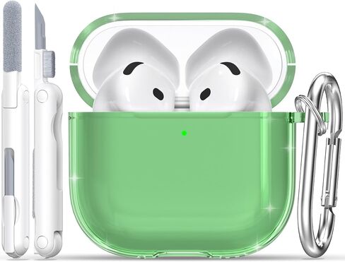RFUNGUANGO for Airpods Pro 2nd Gen/1st Gen Protective, Soft TPU airpods pro 2 case, Transparent with Cleaning Kit, with Keychain, for air podspro2 case, Unisex -White in Kuwait