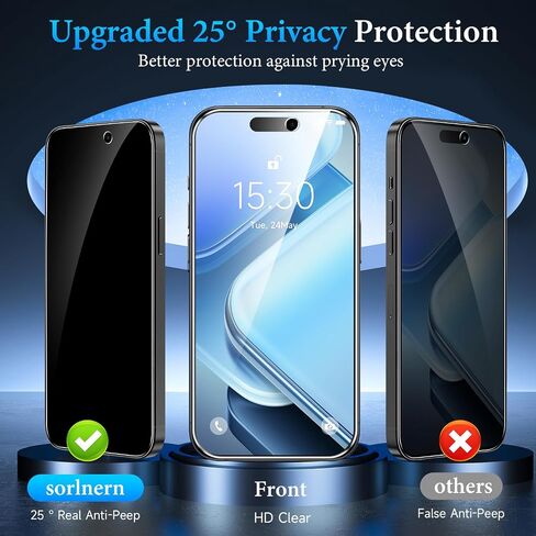 3-Pack Privacy Screen Protector for iPhone SE 2020, Anti Spy Tempered Glass Film, Touch Sensitive, Bubble-Free, Case Friendly [with Easy-Installation Tool][4.7 inch] in Kuwait