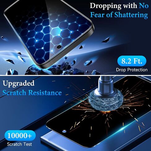 3-Pack Privacy Screen Protector for iPhone SE 2020, Anti Spy Tempered Glass Film, Touch Sensitive, Bubble-Free, Case Friendly [with Easy-Installation Tool][4.7 inch] in Kuwait